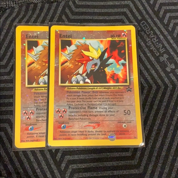 Pokemon Other - 2x 2001 black star promo reverse holo entei